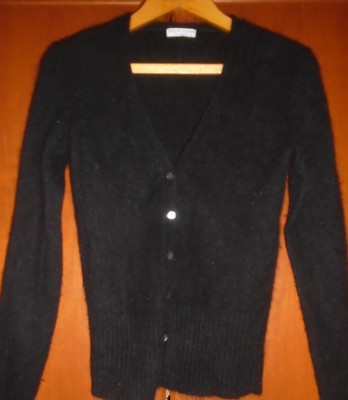 Marie Lund Strickjacke Wolle + Angora- Cardigan / Jacke,  Schwarz, Größe XS - S