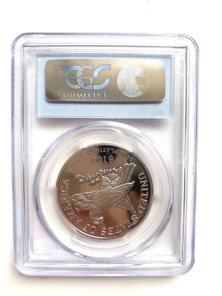 2003-W $100 PLATINUM EAGLE STATUE OF LIBERTY 1 Oz. PCGS PF70 PROOF PR70 - Image 2 of 2