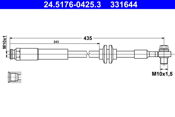 ATE 24.5176-0425.3 Bremsschlauch 425 Mm FüR Opel-image