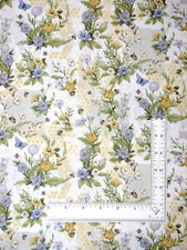 Bumble Bee Floral Fabric By The Yard Flowers Sweet As Can Be Cotton Susan Winget