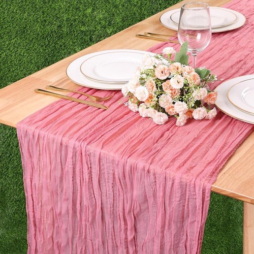 Mesa de Gasa Corredor Comedor Decoración 90*180/300CM Boda Fiesta Mesa Decoración - Imagen 41 de 47