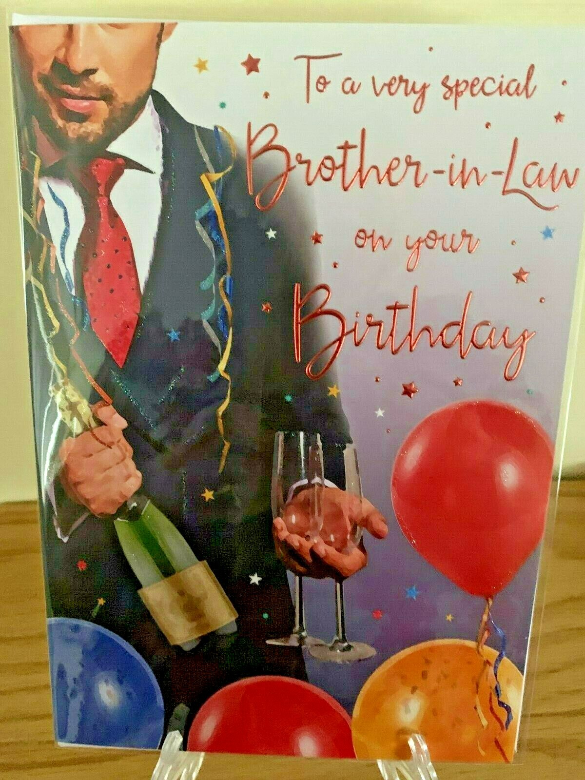 Male Adult Happy Birthday Card For A Special Brother-in-Law - Gold Foil Quality