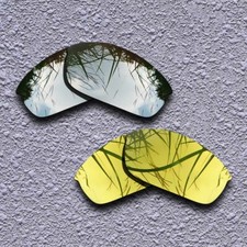 Silver Golden Replacement Lenses For-Oakley Flak Jacket Polarized