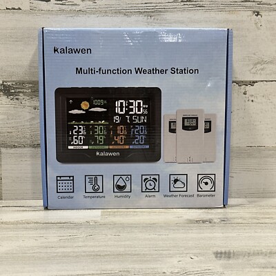 Kalawen Multi-Function Weather Station - Calendar,Temp.,Humidity,Alarm,Barometer
