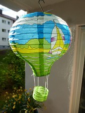 Deko Heißluftballon, Lampion Lampenschirm, Ø 30cm, Motiv: Boote, Meer, Maritim