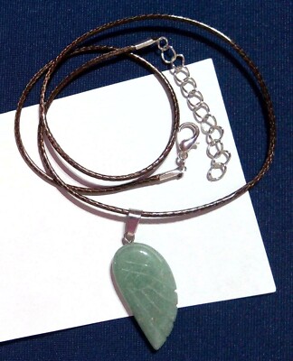Angel Wing Feather Carved Emerald Green Aventurine Easter Confirmation Birthday