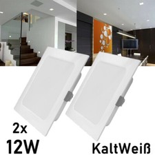 2X LED Panel Einbaustrahler 230V Spot Einbauleuchten 12W Kaltweiß Deckenleuchte