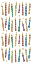 Crafts Stickers Holographic Foil Birthday Candles Flames Stars Repeats