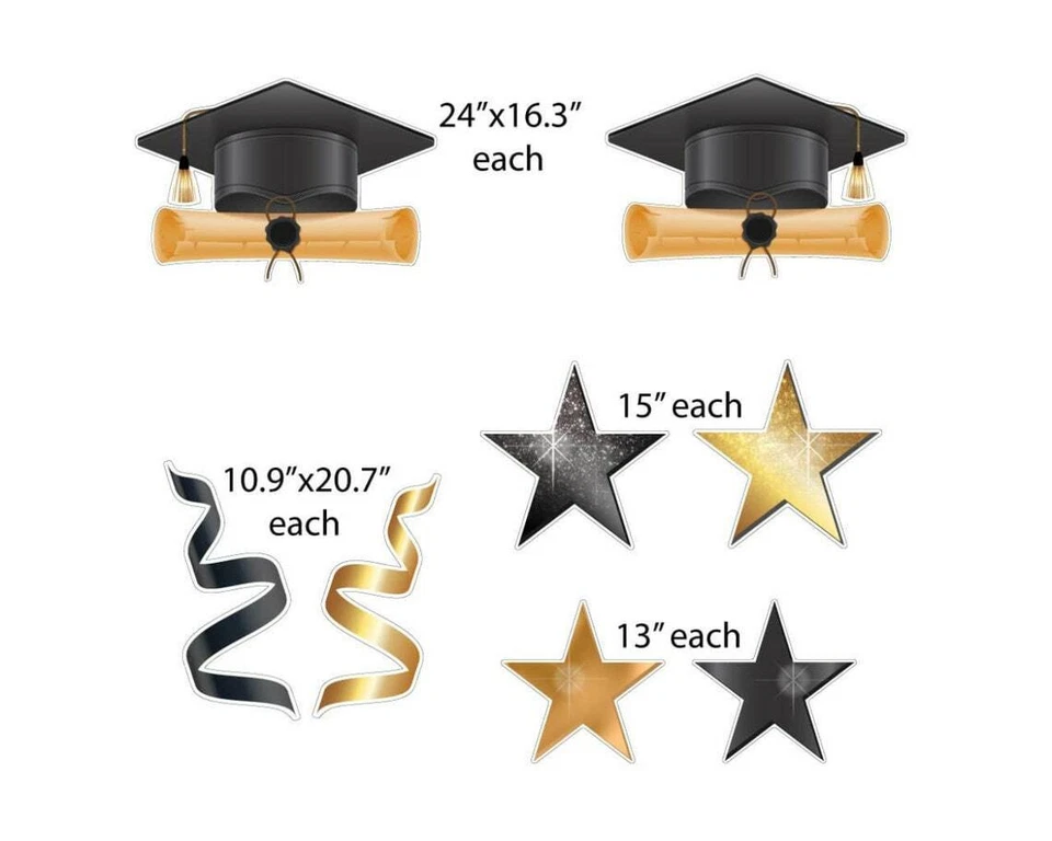 Letreros de felicitación para patio graduado, estilo de patio y accesorios 11 piezas decoración de letreros de patio Foto 4 de 4