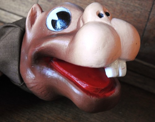 Vintage Hazelle Hand Puppet in Opened Orig Pkg CHIPMUNK w/ Rubber or Vinyl Head
