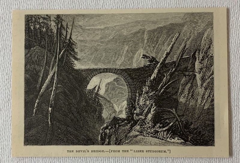 1878 magazine engraving ~ THE DEVIL'S BRIDGE, Altdorft, Switzerland