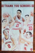 VINTAGE 2016 Indiana University Hoosiers Basketball Poster-YOGI & SENIORS *WOW