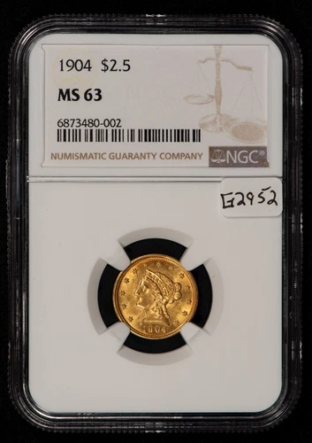 1904 G$2.50 Liberty Head Gold Quarter Eagle - Flashy Luser - NGC MS 63 - G2952