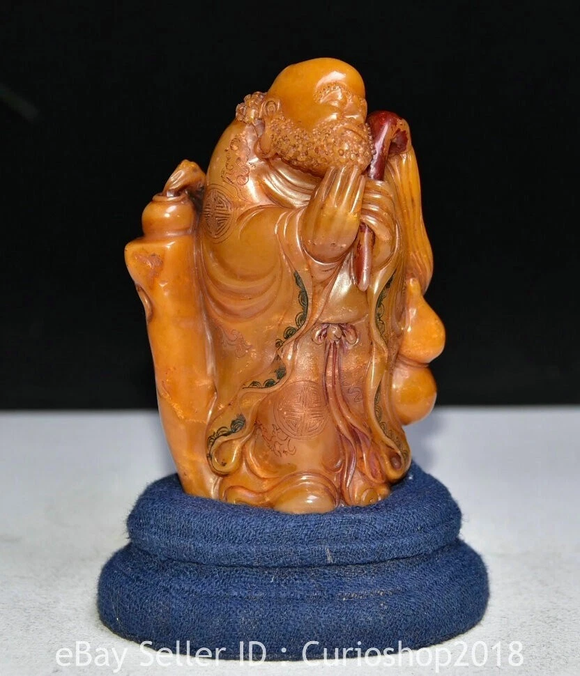 古董原始寿山石主中国风雕像、雕像| eBay
