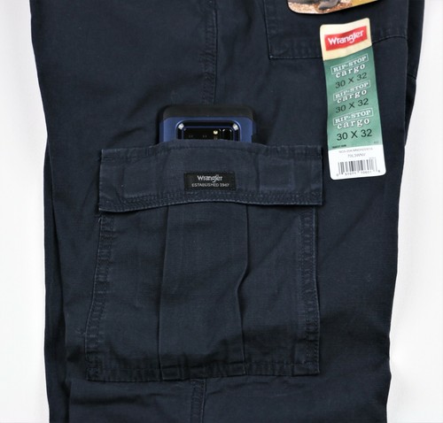 Pantalon cargo homme déchirure Wrangler neuf couleur marine 100% coton toutes tailles  - Photo 9/10