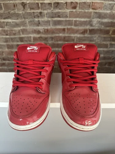 Size 7 - Nike SB Dunk Low Pro Red Patent Leather 2015. No Box