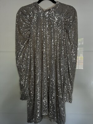 H&M Champagne Sequin Dress Size XL | eBay UK