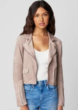 BlankNYC Jacket Womens Size Medium Deep Diving Moto Faux Suede Full Zip NWT