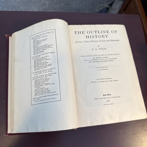H. G. Wells The Outline of History 1921 3rd Edition Revised Macmillan Antique - Foto 10 di 11