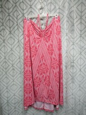 Freedom Trail Dress Size XL Red Strapless Tie String Elastic Longer Back Hem 