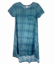 LuLaRoe Womens T Shirt Dress Polka Dot Multicolor Hi Low Short Sleeve Sz XS A22