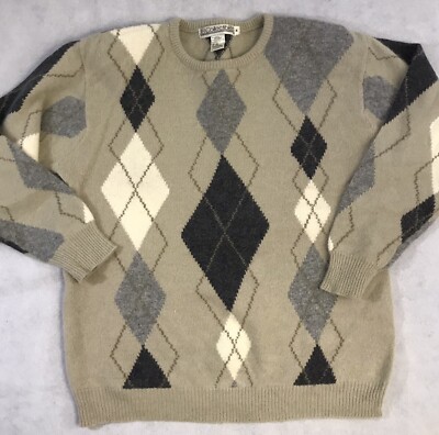 Pull à Col V En Mélange De Soie JH Collectibles - Taille 1X, Motif, Occasion Très Bon état