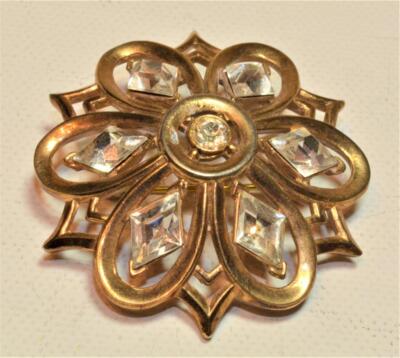 Vtg TRIFARI Krone Alfred Philippe 1951 Pat #165,298 Klare Strass Brosche