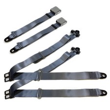 3 point Lap & Diagonal Seatbelt for Classic Car Set- GREY (2 OFF)