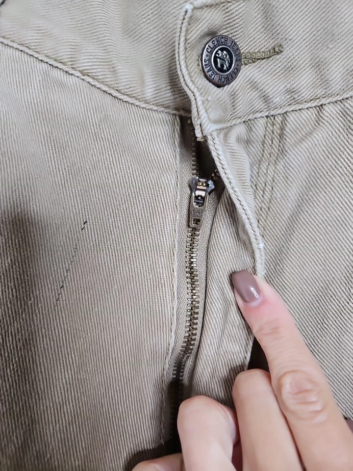 Vtg Y2K Clench Jeans Shorts Mens 36 Brown Denim Baggy Tony Jones Collection - Image 4 of 4