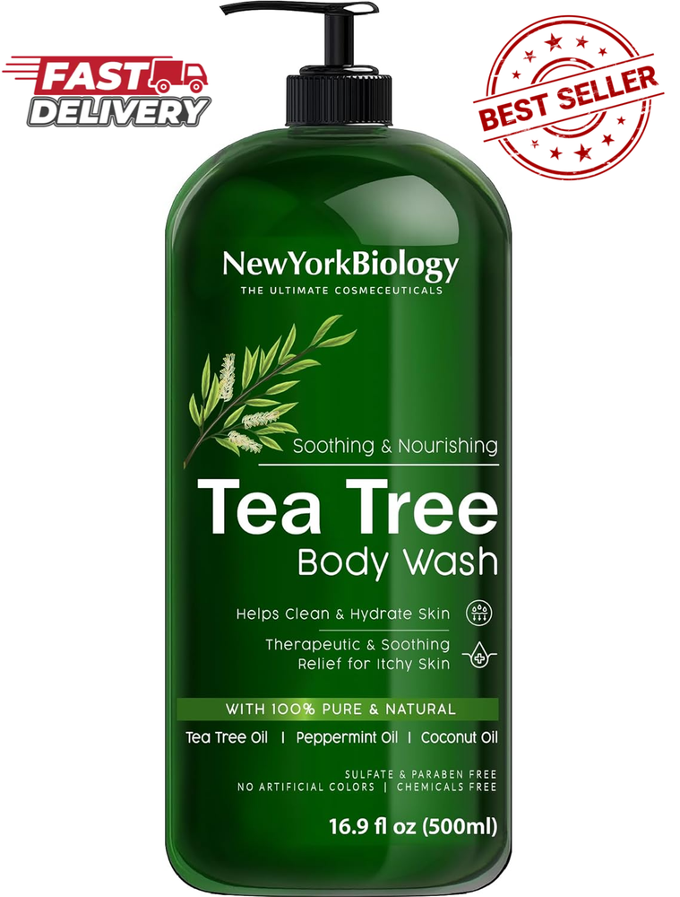 Tea Tree Body Wash - 16 OZ - Helps Jock Itch & Itchy Skin Nail Fungus Athletes