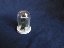 Tiny Glass Cloche Dome w/ White Base and Fake...