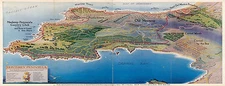 Pictorial Map Monterey Peninsula Country Club Vintage Historic Wall Art Poster