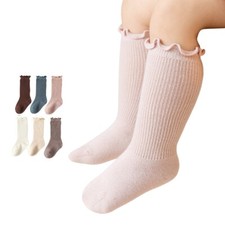 2 Pairs Baby Socks Newborn Girls Boy Socks 0-5 Years Kids Cotton Soft Long Socks