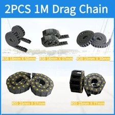 2PCS R28/R38/R55 Drag Chain Wire Carrier  Plastic Semi Close/Open Type Cable 1M