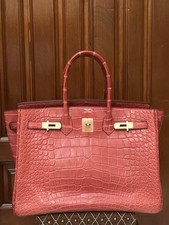 Hermes Birkin 35 Rose Alligator Matte Bag Phw