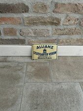 Antikes Blechschild Allianz und Stuttgarter Verein Versicherung Werbung um 1930