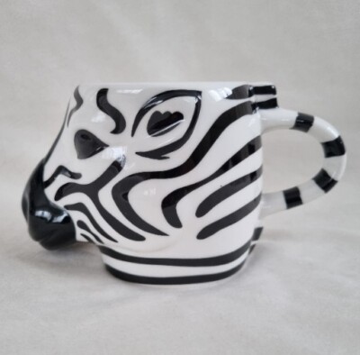 Paperchase Zebra Becher unbenutzt ''Old Stock'' schwarz-weiß nur Handwäsche selten
