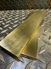 BRASS FLAT BAR 2pcs 2"x3/8 thick C360  10" long Solid Plate Mill Stock bar #4.5