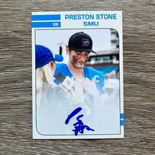 Preston Stone 2024 SMU Mustangs Autographed Rookie RC Signed Auto