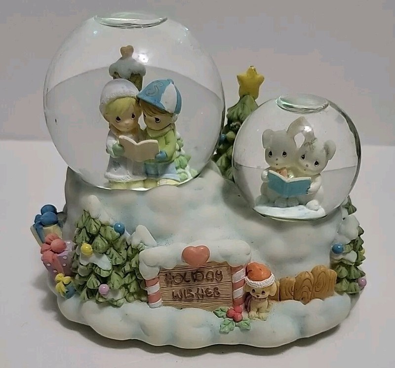 Precious Moments Dbl Musical Water Ball #661082  By Enesco Hark The Herald Angel