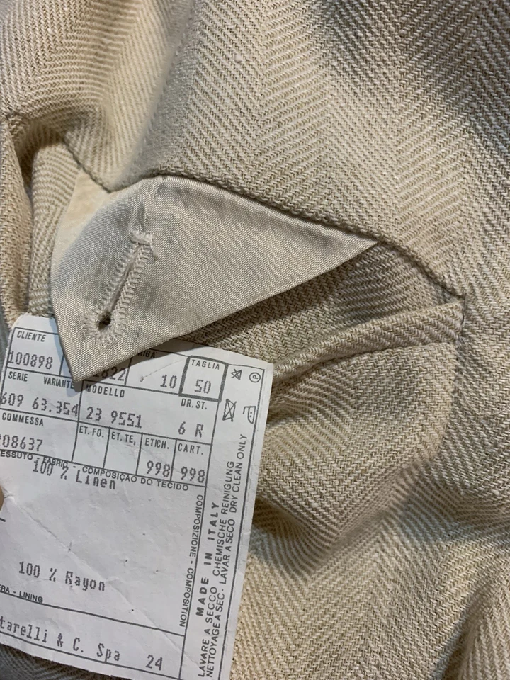 giacca uomo CANTARELLI TAILOR beige linen jacket man 40R - Image 4 of 4
