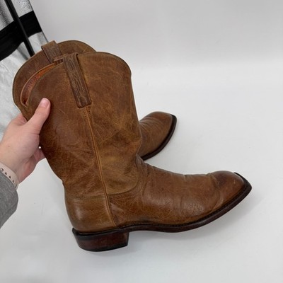 Lucchese Mens Square Toe Cowboy Boots Brown Western Everyday Size 9 2E WIDE Lucchese Mens Square Toe Cowboy Boots Brown Western Everyday  main image 4