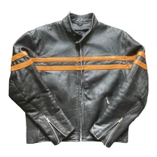 Hot Leathers Harley-Like Motorcycle Leather Jacket Biker Core Black Large Men