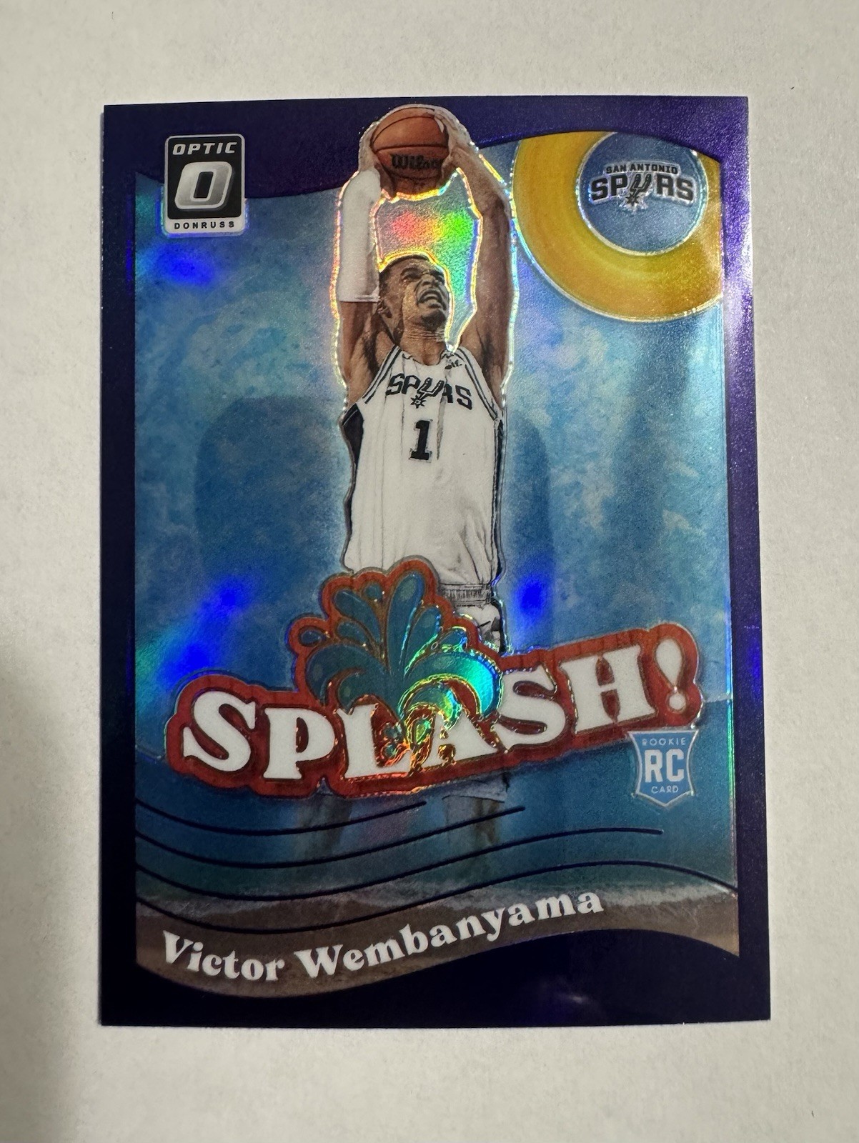 2023-24 Panini Donruss Optic - Splash! Victor Wembanyama #6 Purple Prizm (RC)
