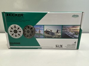 KICKER KM4 4-Inch Marine Coaxial Speakers with 1/2-Inch Tweeters 2-Ohm
