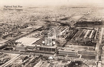 Bird's-Eye View Highland Park Plant Ford Motor Co MI Michigan RPPC Postcard COPY