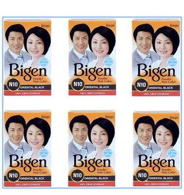 Bigen Powder Haarfarbe, Oriental Black N10 - 6er Pack (Combo Set)