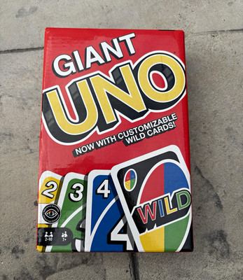 Mattel Giant UNO Complete Card Game, Customizable Wild Cards, 2-10 Players