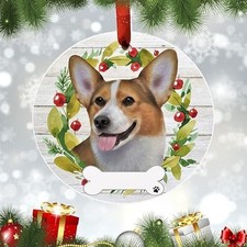 Welsh Corgi Ornament - E S Pets, DIY Personalizable, Ceramic Round Ornament