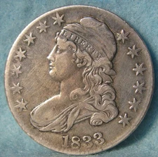 1833 Lettered Edge Capped Bust Silver Half Dollar Near High Grade US Coin #654